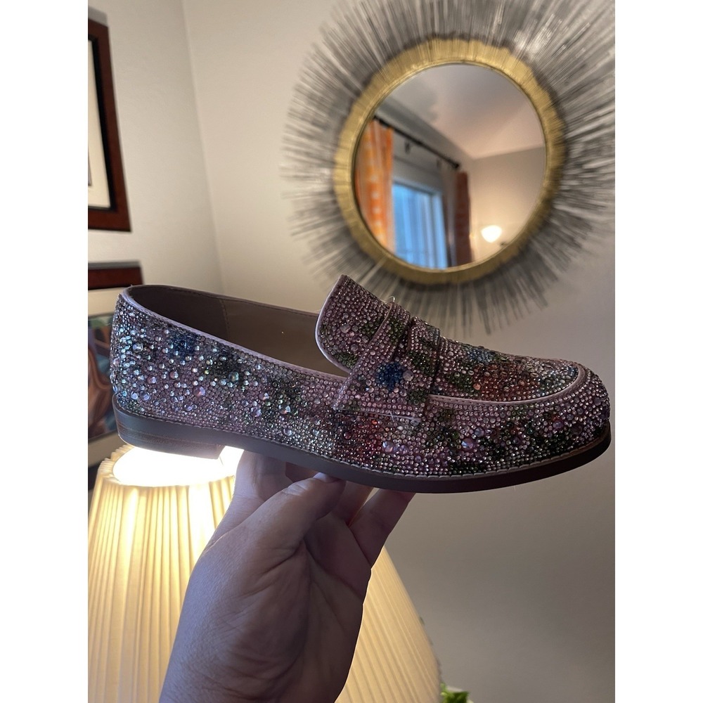 Betsey Johnson Aron Floral Bejeweled Rhinestone Loafers Women's Shoes Size 7.5 - Picture 6 of 10